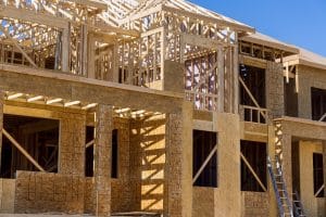 Framing of a house on new home construction
